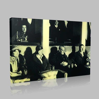 Siyah Beyaz Atatürk Resimleri  358 Kanvas Tablo