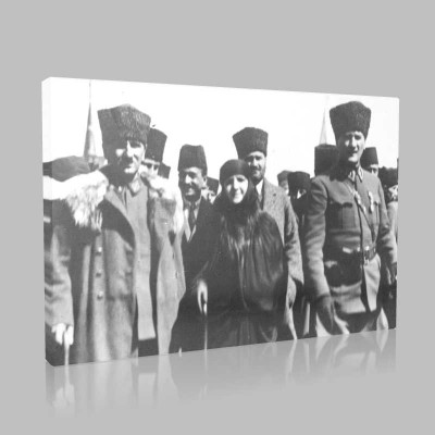 Siyah Beyaz Atatürk Resimleri  360 Kanvas Tablo