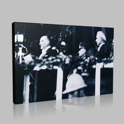 Siyah Beyaz Atatürk Resimleri  364 Kanvas Tablo