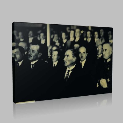 Siyah Beyaz Atatürk Resimleri  372 Kanvas Tablo
