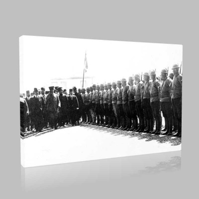 Siyah Beyaz Atatürk Resimleri  373 Kanvas Tablo