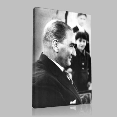 Siyah Beyaz Atatürk Resimleri  395 Kanvas Tablo