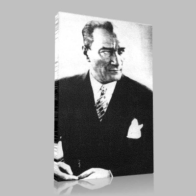 Siyah Beyaz Atatürk Resimleri  397 Kanvas Tablo