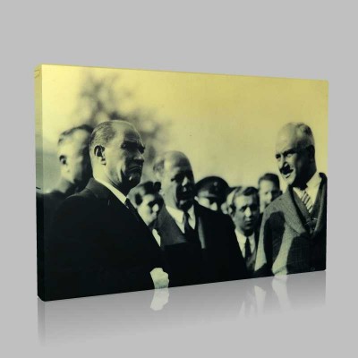 Siyah Beyaz Atatürk Resimleri  402 Kanvas Tablo