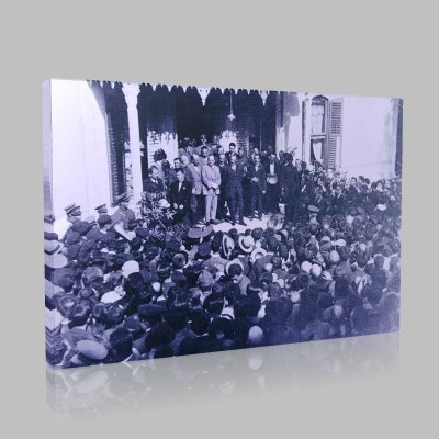 Siyah Beyaz Atatürk Resimleri  411 Kanvas Tablo