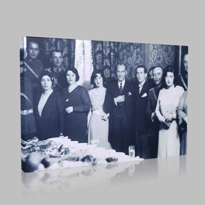 Siyah Beyaz Atatürk Resimleri  418 Kanvas Tablo