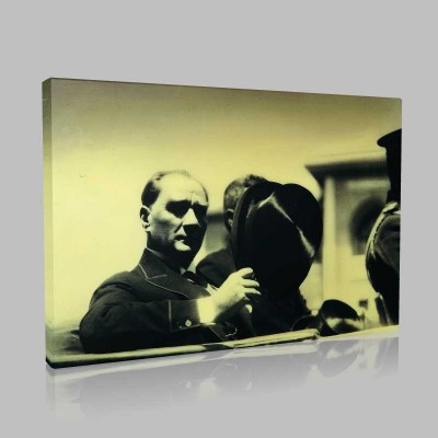 Siyah Beyaz Atatürk Resimleri  419 Kanvas Tablo