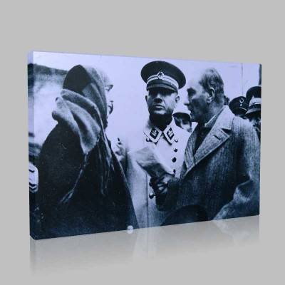 Siyah Beyaz Atatürk Resimleri  423 Kanvas Tablo