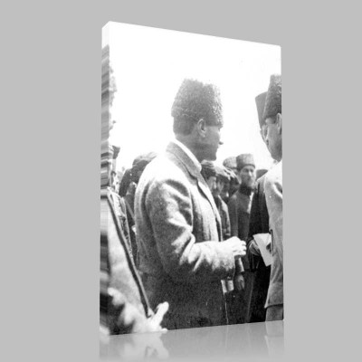 Siyah Beyaz Atatürk Resimleri  425 Kanvas Tablo
