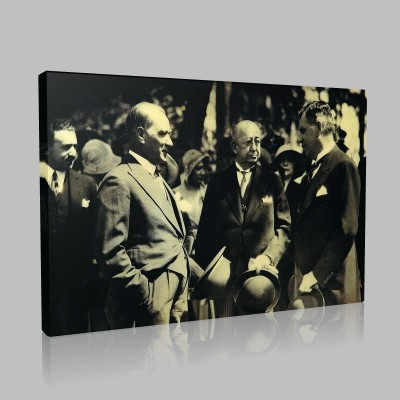 Siyah Beyaz Atatürk Resimleri  432 Kanvas Tablo