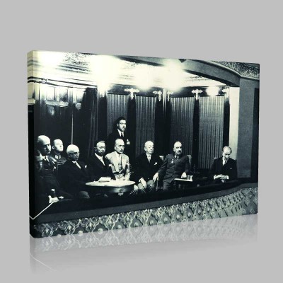 Siyah Beyaz Atatürk Resimleri  433 Kanvas Tablo
