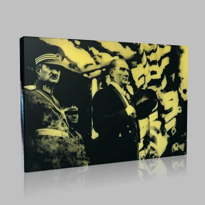 Siyah Beyaz Atatürk Resimleri  434 Kanvas Tablo