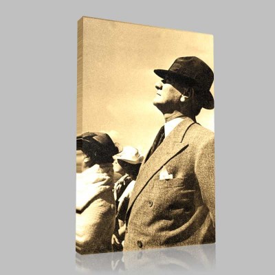 Siyah Beyaz Atatürk Resimleri  436 Kanvas Tablo