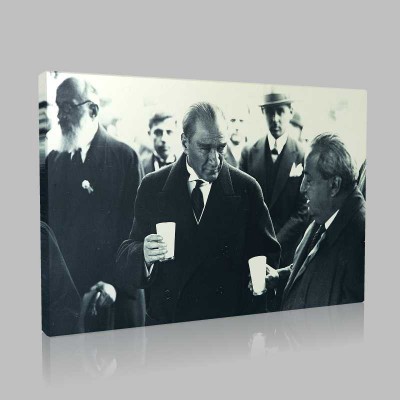 Siyah Beyaz Atatürk Resimleri  439 Kanvas Tablo