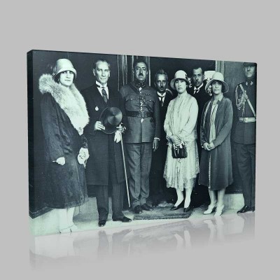 Siyah Beyaz Atatürk Resimleri  444 Kanvas Tablo