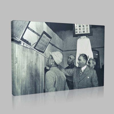 Siyah Beyaz Atatürk Resimleri  447 Kanvas Tablo