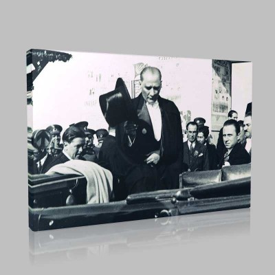 Siyah Beyaz Atatürk Resimleri  449 Kanvas Tablo