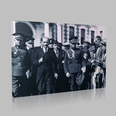 Siyah Beyaz Atatürk Resimleri  467 Kanvas Tablo