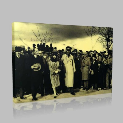 Siyah Beyaz Atatürk Resimleri  468 Kanvas Tablo