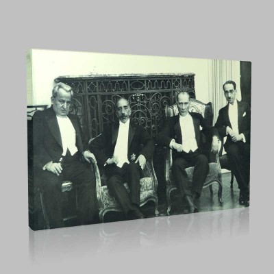 Siyah Beyaz Atatürk Resimleri  470 Kanvas Tablo