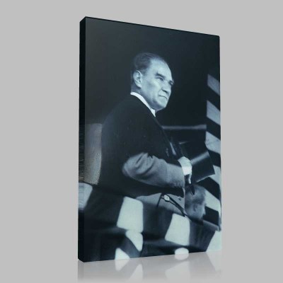 Siyah Beyaz Atatürk Resimleri  476 Kanvas Tablo