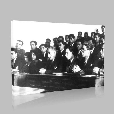 Siyah Beyaz Atatürk Resimleri  483 Kanvas Tablo
