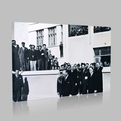 Siyah Beyaz Atatürk Resimleri  495 Kanvas Tablo