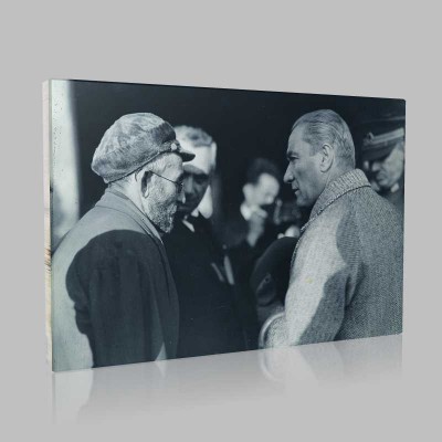 Siyah Beyaz Atatürk Resimleri  504 Kanvas Tablo