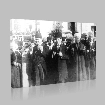 Siyah Beyaz Atatürk Resimleri  509 Kanvas Tablo