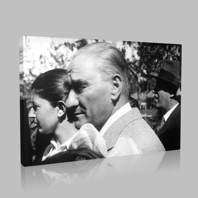 Siyah Beyaz Atatürk Resimleri  513 Kanvas Tablo