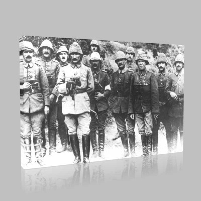 Siyah Beyaz Atatürk Resimleri  516 Kanvas Tablo