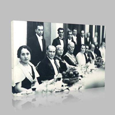 Siyah Beyaz Atatürk Resimleri  518 Kanvas Tablo