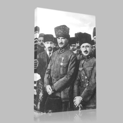 Siyah Beyaz Atatürk Resimleri  524 Kanvas Tablo