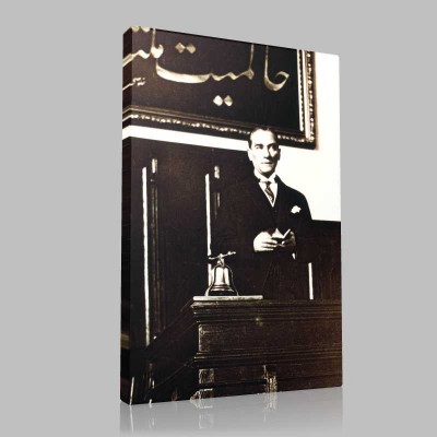 Siyah Beyaz Atatürk Resimleri  527 Kanvas Tablo