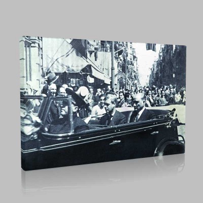 Siyah Beyaz Atatürk Resimleri  528 Kanvas Tablo