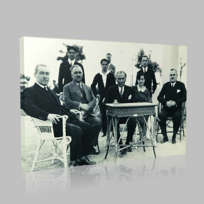 Siyah Beyaz Atatürk Resimleri  548 Kanvas Tablo