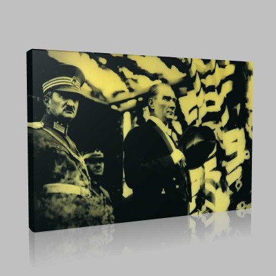 Siyah Beyaz Atatürk Resimleri  557 Kanvas Tablo