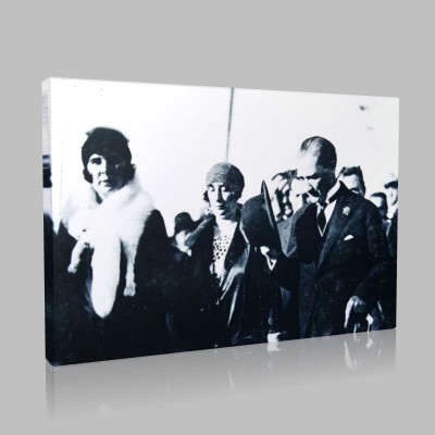 Siyah Beyaz Atatürk Resimleri  561 Kanvas Tablo