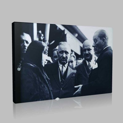 Siyah Beyaz Atatürk Resimleri  571 Kanvas Tablo