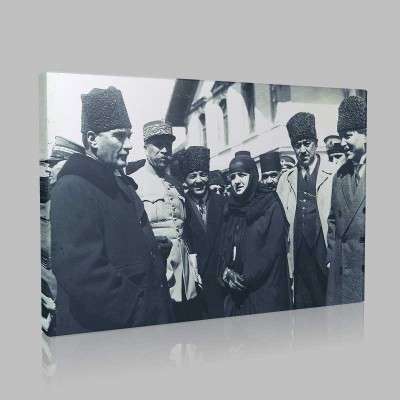 Siyah Beyaz Atatürk Resimleri  573 Kanvas Tablo