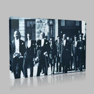 Siyah Beyaz Atatürk Resimleri  574 Kanvas Tablo