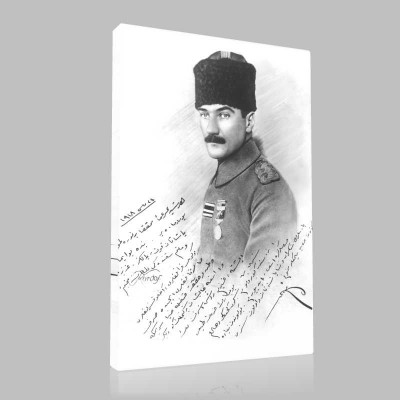 Siyah Beyaz Atatürk Resimleri  584 Kanvas Tablo
