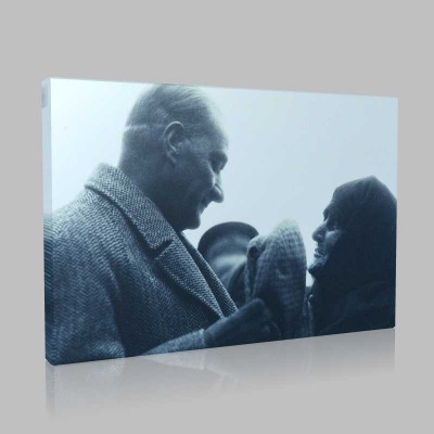 Siyah Beyaz Atatürk Resimleri  588 Kanvas Tablo