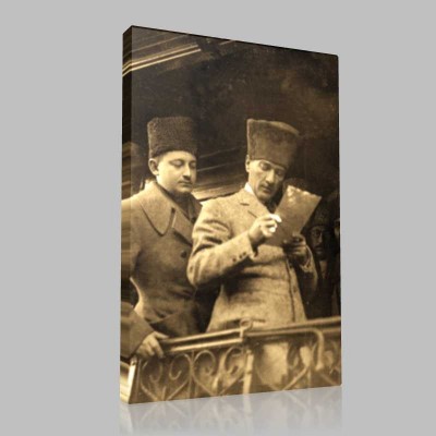 Siyah Beyaz Atatürk Resimleri  594 Kanvas Tablo