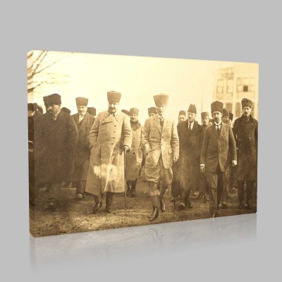 Siyah Beyaz Atatürk Resimleri  606 Kanvas Tablo