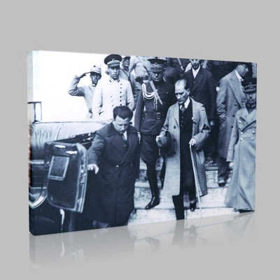 Siyah Beyaz Atatürk Resimleri  607 Kanvas Tablo