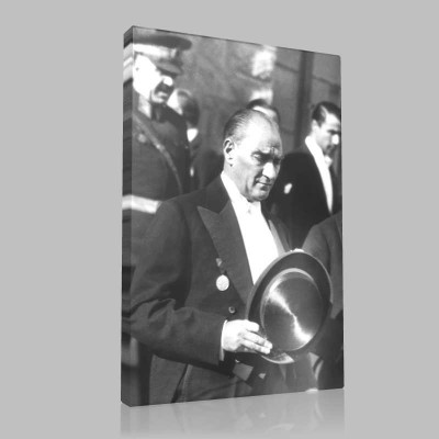 Siyah Beyaz Atatürk Resimleri  609 Kanvas Tablo