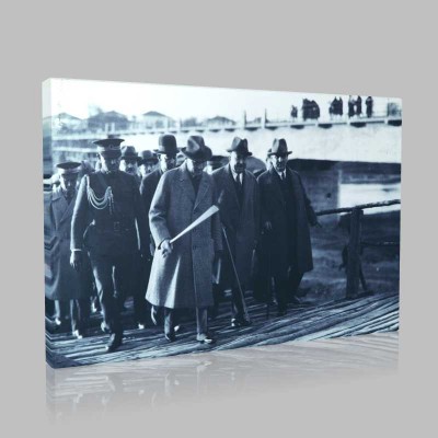 Siyah Beyaz Atatürk Resimleri  614 Kanvas Tablo