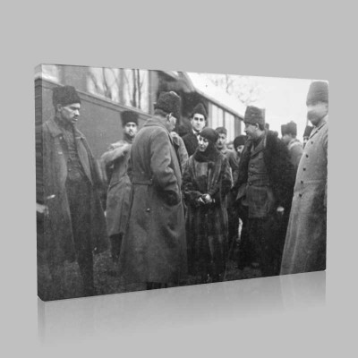 Siyah Beyaz Atatürk Resimleri  616 Kanvas Tablo