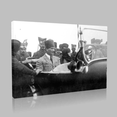 Siyah Beyaz Atatürk Resimleri  633 Kanvas Tablo